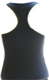 Ladies navy racer back tank top