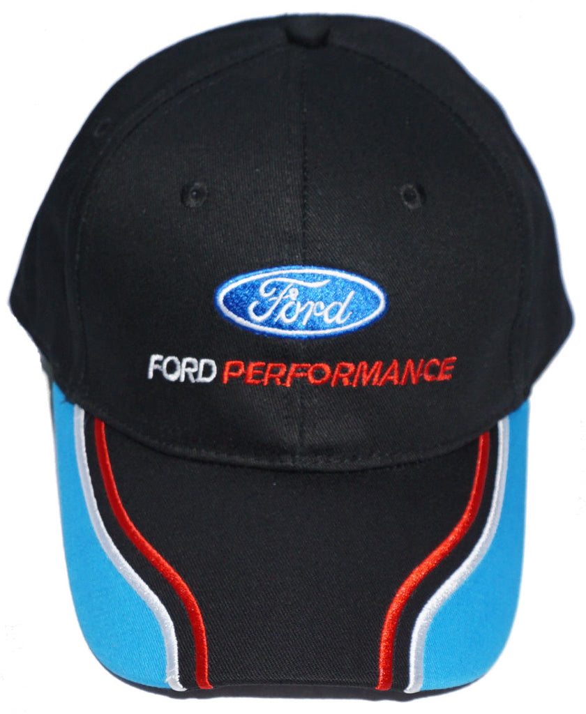 Ford performance hat with multi stripe brim – The Mustang Trailer