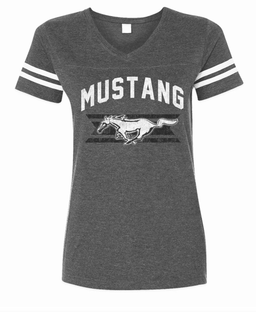 Mustang Ladies’ Football Style T-Shirt (charcoal)